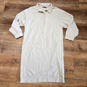 Zara Cream Long Sleeve Dress with Classic Collar